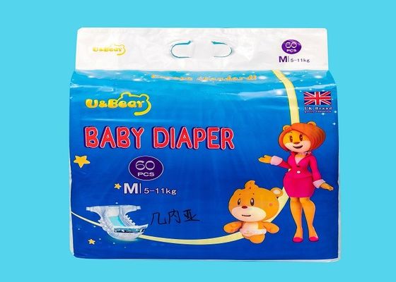 Белый Breathable напечатанный мультфильм пеленки 390*320mm младенца Backsheet мягкий